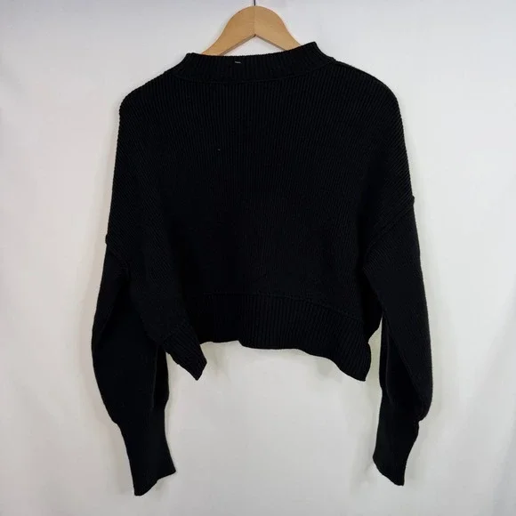 Free People Cropped Sweater Women XS Black OB1609060 - Picture 6 of 8